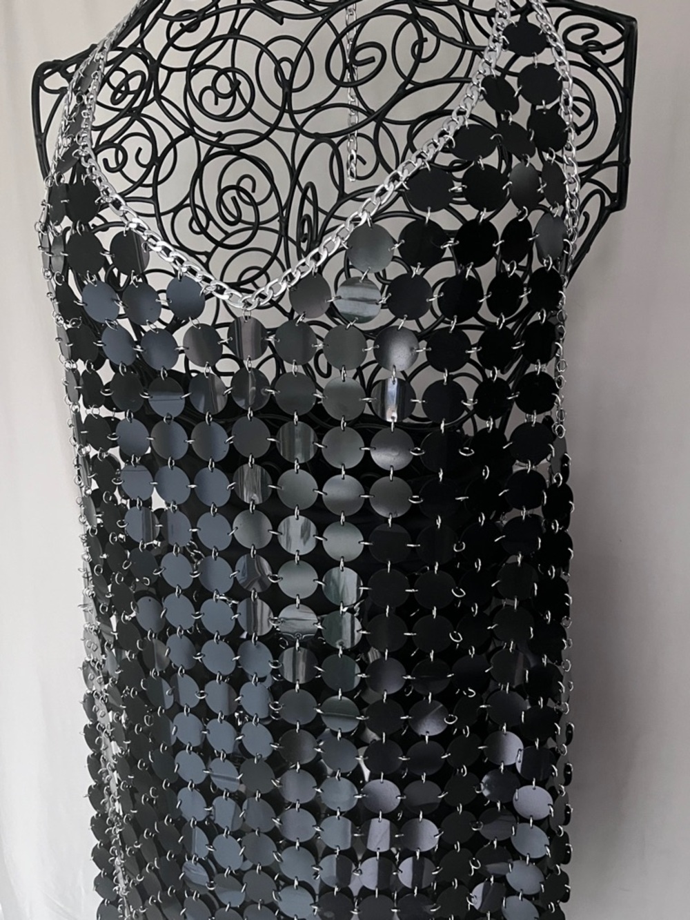 12th Tribe NWT Diana Disco Sequin Halter Dress in Black • Size S